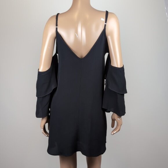 Audrey 3+1 Cold Shoulder Swing Dress Ruffle Sleeve Cami Vneck Party Cocktail - Picture 6 of 10